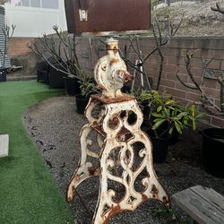 Vintage Coffee Grinder Yard art Mailbox Stand?