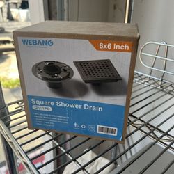 6 X 6 Inch Black Shower Drain