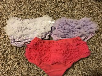 3 diaper covers, baby girl bloomers