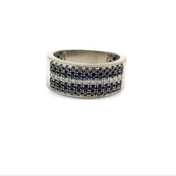 Sapphire Stone Diamond Ring .65ctw 10K WG EPJ026636