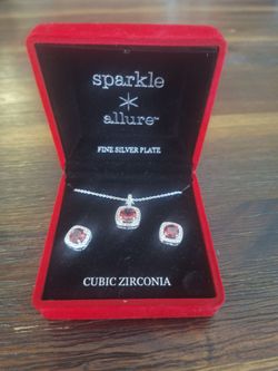 Sparkle Allure Fine Silver Plate Cubic Zirconia Set