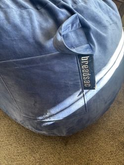 Breadsac Blue Velvet Bean Bag Chair