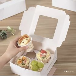 Cupcake Boxes With Window, 4 Compartment Cupcake Containers, 4 Boxes