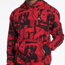 NIKE AIR JORDAN JUMPMAN ALL OVER PRINT RED/BLACK MEN'S HOODIE SWEATER SIZE LARGE REGULAR FIT BRAND NEW WITH TAGS CHECK OUT THE REST OF MY OFFERS. 