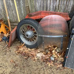 Harley Windshield And Tire And Rim, Off A 1997 Fatboy.