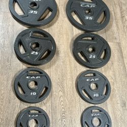 BRAND NEW Full Set Of Cast Iron CAP Weight Plates  from 2.5s to 45s [Total: 245 lbs] 