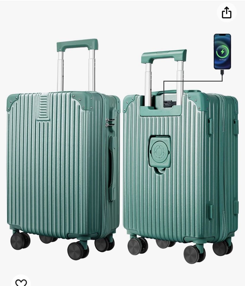 LAZEYARD 20” Carry On Luggage With Spinner Wheels (Green)