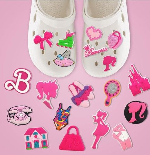 Barbie croc charm pink barbie shoe charms girl crocs for women shoe charm