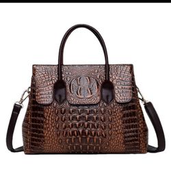Crocodile Pattern Tote Bag Women, Large-capacity 