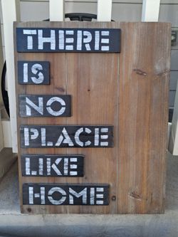 🪵 Rustic Farmhouse "No Place Like Home" Wood Sign – One-of-a-Kind!