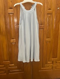 Blue pleated dress