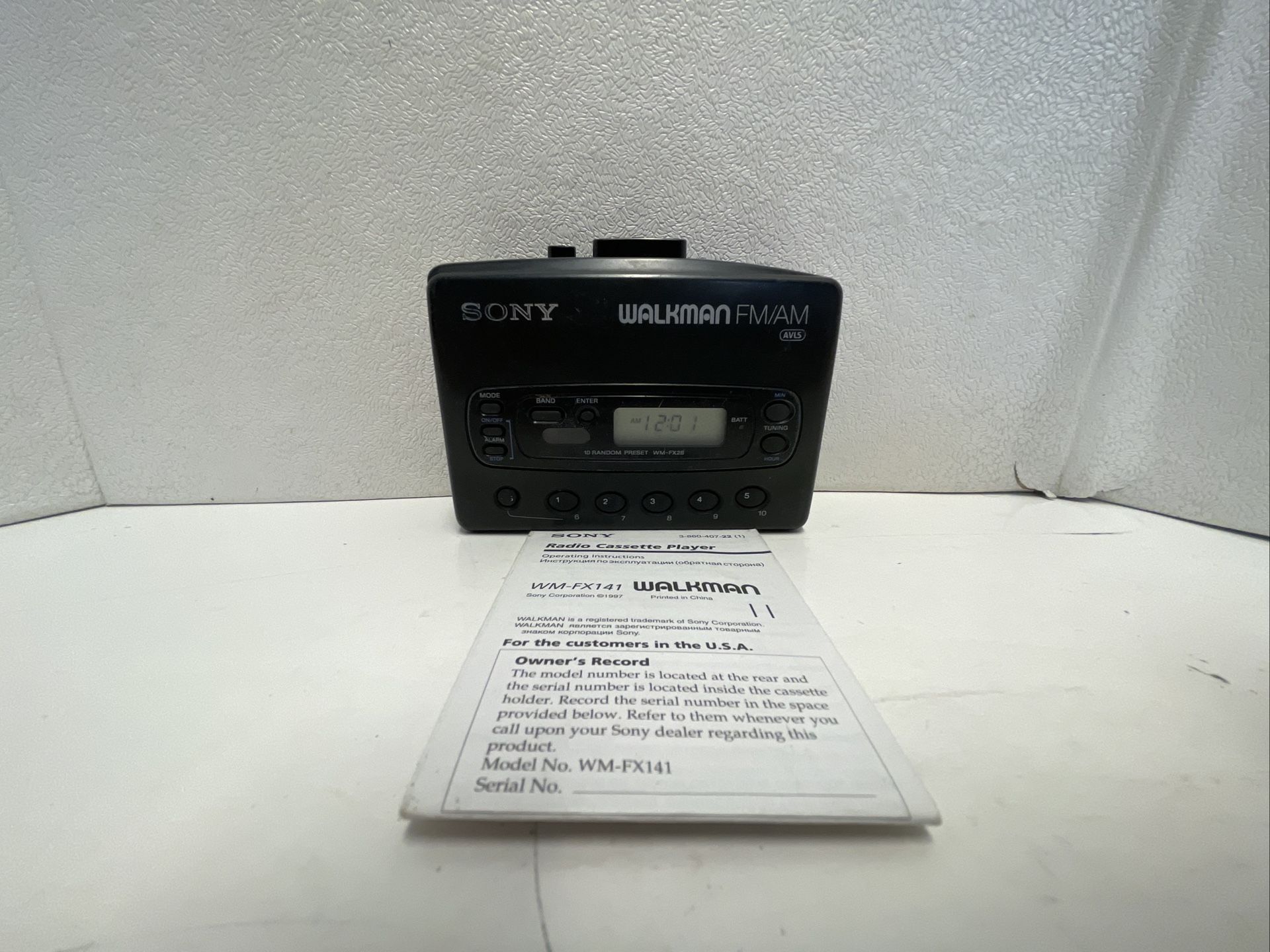 Sony Walkman AVLS Cassette Player WM-FX28 AM FM Radio - New Belt - Tested