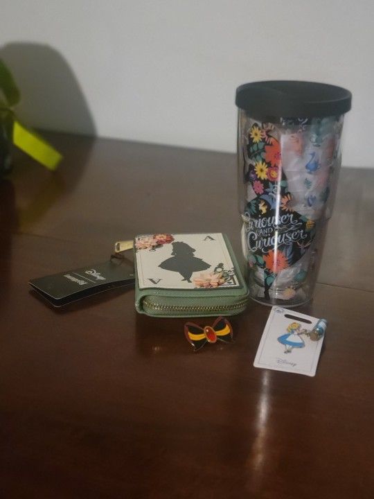 Authentic Alice In Wonderland Wallet, Cup, Etc 