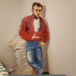 James Dean Cardboard Statue..over 6ft Tall Large Size..good Condition!