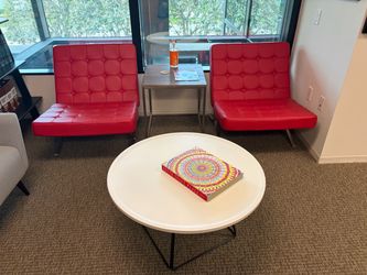 Red lounge chairs