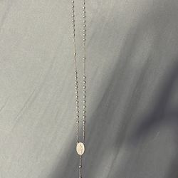 Men’s Sterling Silver Rosary Necklace 
