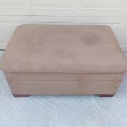 Large Light Brown Storage Ottoman (42”x 26.5”x 18.5” H overall, 38"x 22"x 11.5 D inside), Some Minor Stains on Top but Clean and in Good Condition
