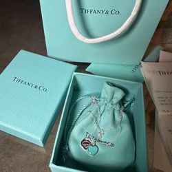 Tiffany and Co Blue Heart Necklace 