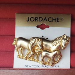 Vintage Golden Horse Brooch