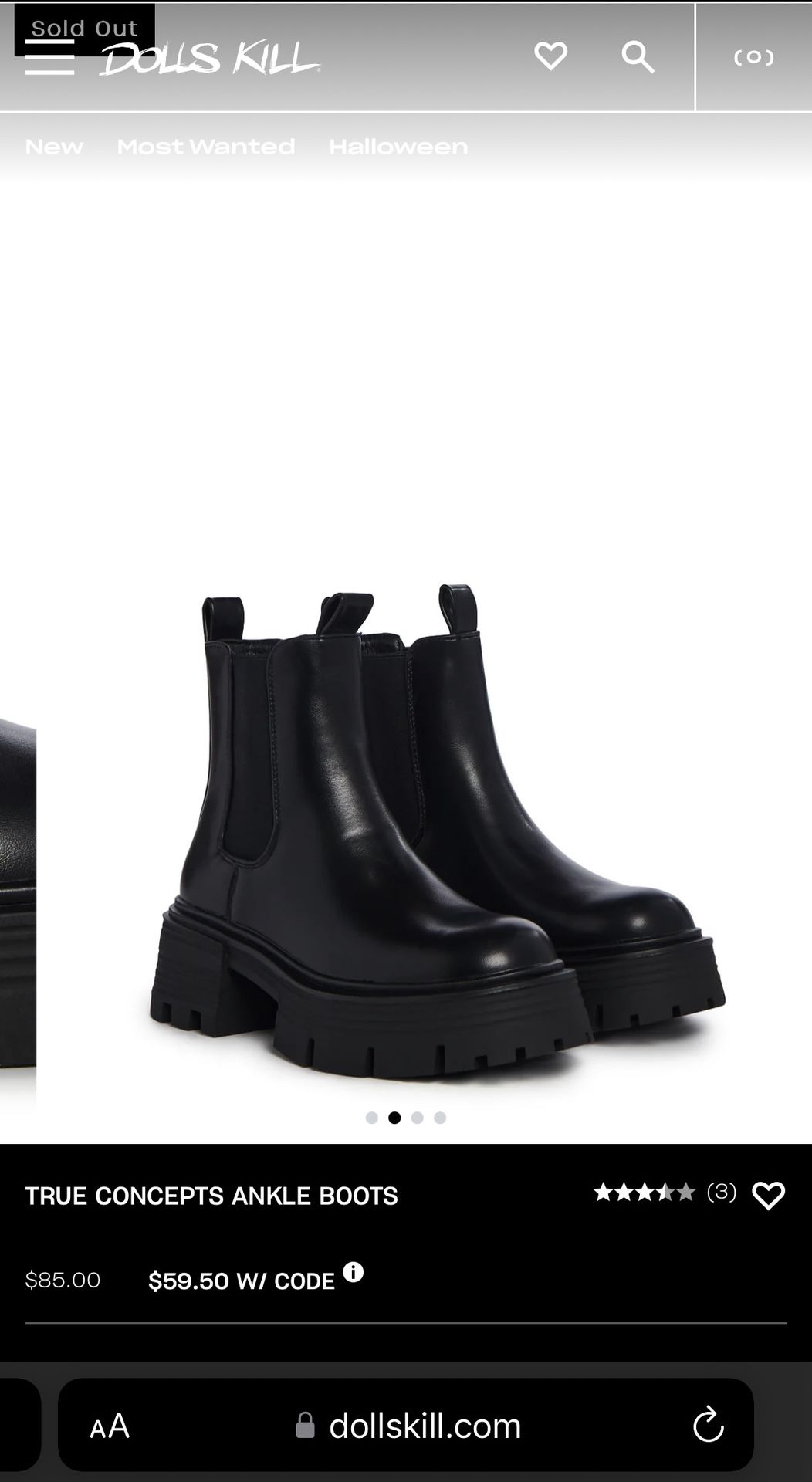 Dolls Kill Size 8 True Concept Ankle Boots