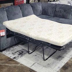 Financing Options, Deals ,Delivery🐞 Slate Full Sleeper Sectional Sofa w/ LAF Chaise  Couch
