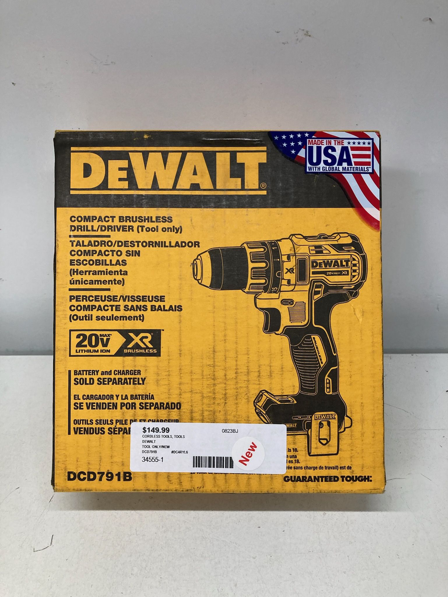 DEWALT DCD791B Compact Brushless Drill/Driver Tool Only 
