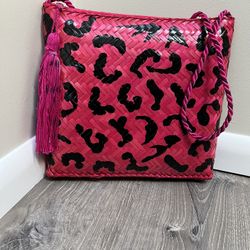 Funky Patterned New Straw Handbag