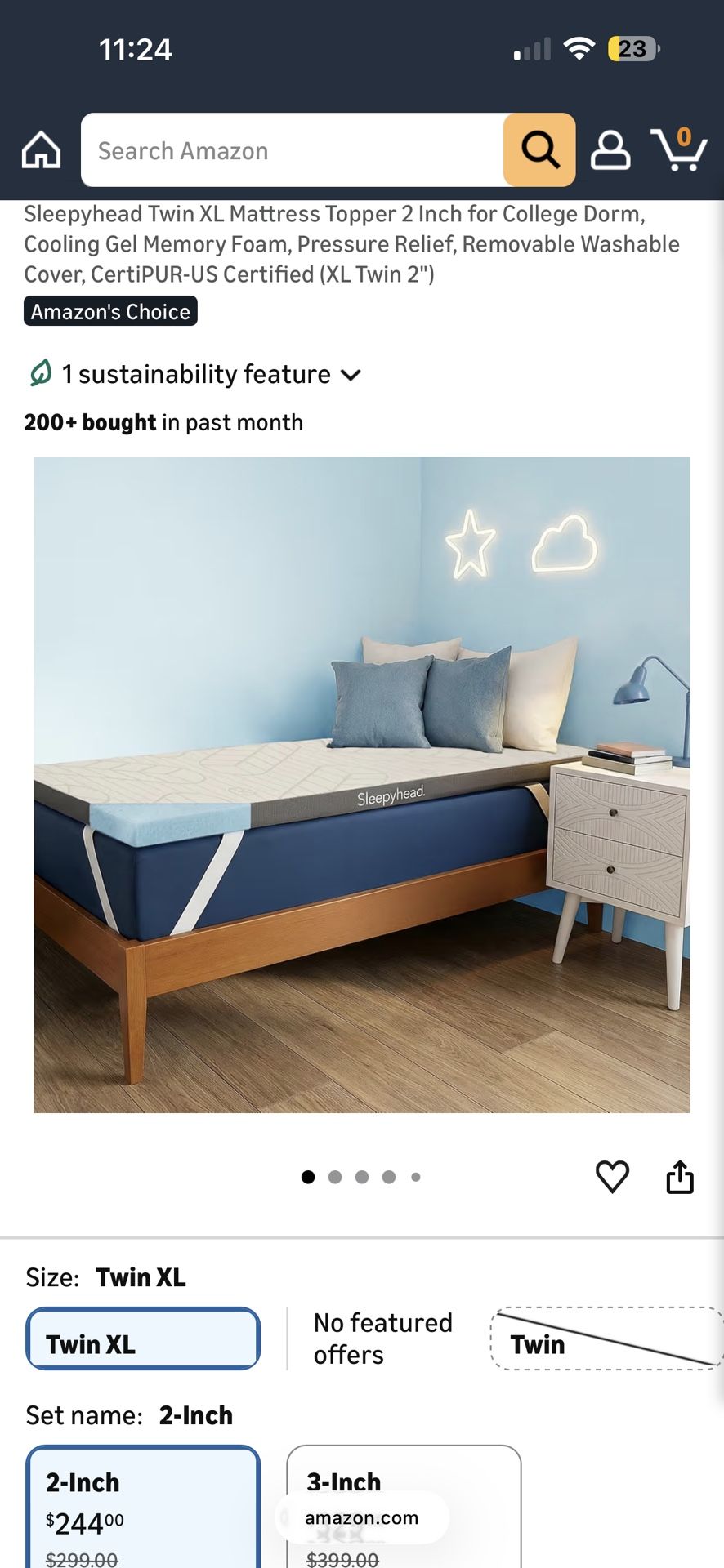Sleepyhead Twin XL Mattress Topper