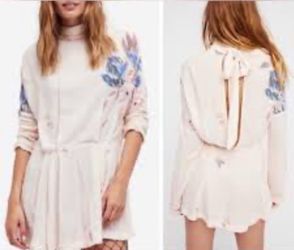 NWT Free People Gemma Tunic Floral Mini Dress SM MSRP $108