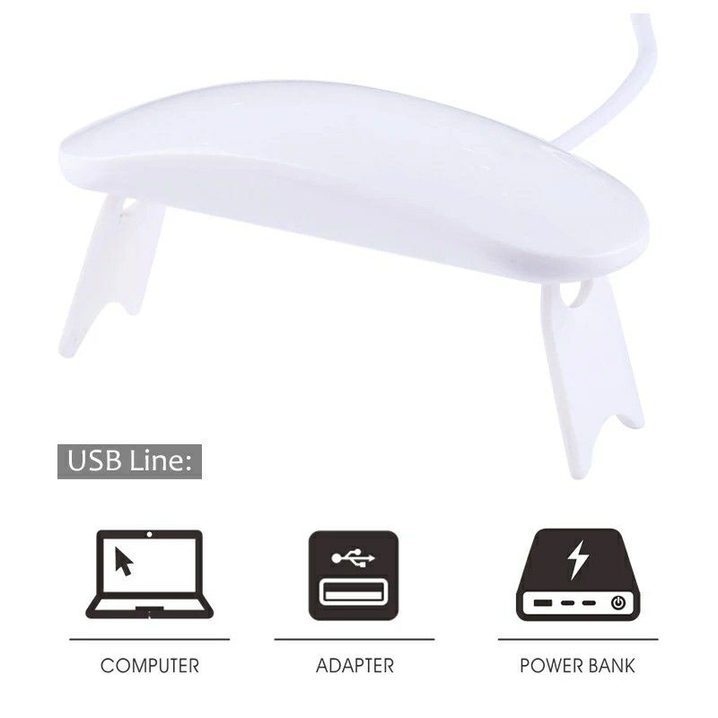 Mini 6W LED Lamp Nail Dryer USB Charge LED Light Quick Dry Nails Gel Manicure For Nail Art Portable