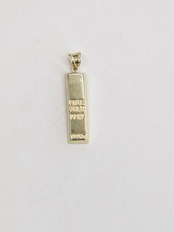 10kt Real Gold Gold Bar Pendant
