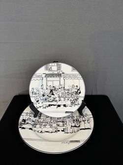 Le Restaurant Scene Decorative Plate by EPOCH