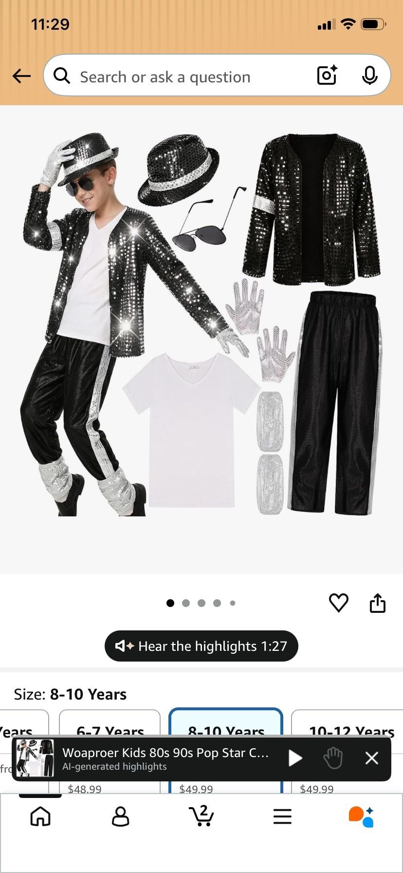 Child Michael Jackson Costume