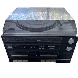 Vintage SANYO FM/AM Stereo Music System GXT 727 Turn Table Cassette Radio Tested