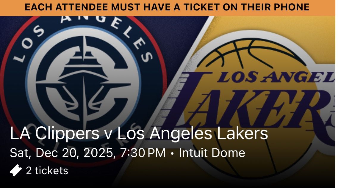 Clippers Vs Lakers Dec. 20