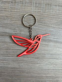 3D Printed Geometric Hummingbird Keychain