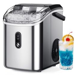 brand new Nugget Ice Maker Countertop - Pebble Ice Maker with Self-Cleaning, Ready in 6 Mins, 35lbs/Day, Portable Sonic Ice Machine with Handle, Baske
