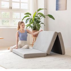 Tri-Fold Memory Foam Mattress, Twin, Guest Mat 
