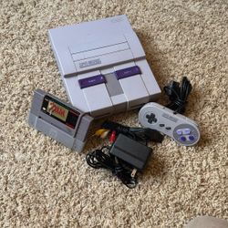 Super Nintendo Console and Zelda Game