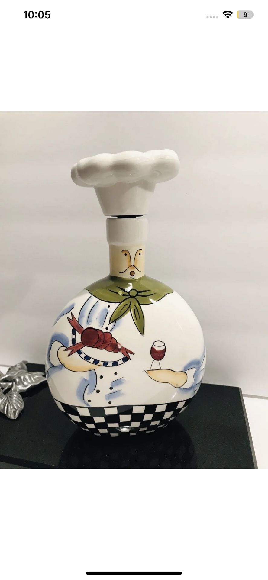 Vintage Baum Brothers Style-Eyes Jolly Gourmet Collection Oil & Vinegar Carafe