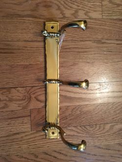 Solid brass 3 hook wall rack