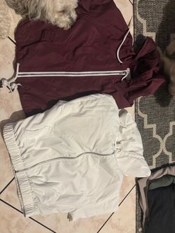 Women’s Burgundy Hooded Windbreaker Jacket -