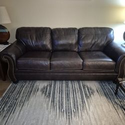 Leather Couch And 2 Matching Recliners