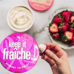 Vintage 2010s Vermont Creamery Keep It Fraîche Promo Button, 1.5”