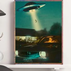 UFO ABDUCTION 12X16 FRAMED PHOTO PRINT ART