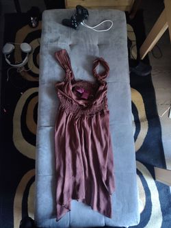 Brown Smocked Sundress with Straps