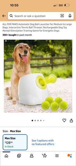 Automatic Dog Ball Launcher for Medium to Large Dogs, Interactive Tennis Ball Thrower, Rechargeable Dog Toy