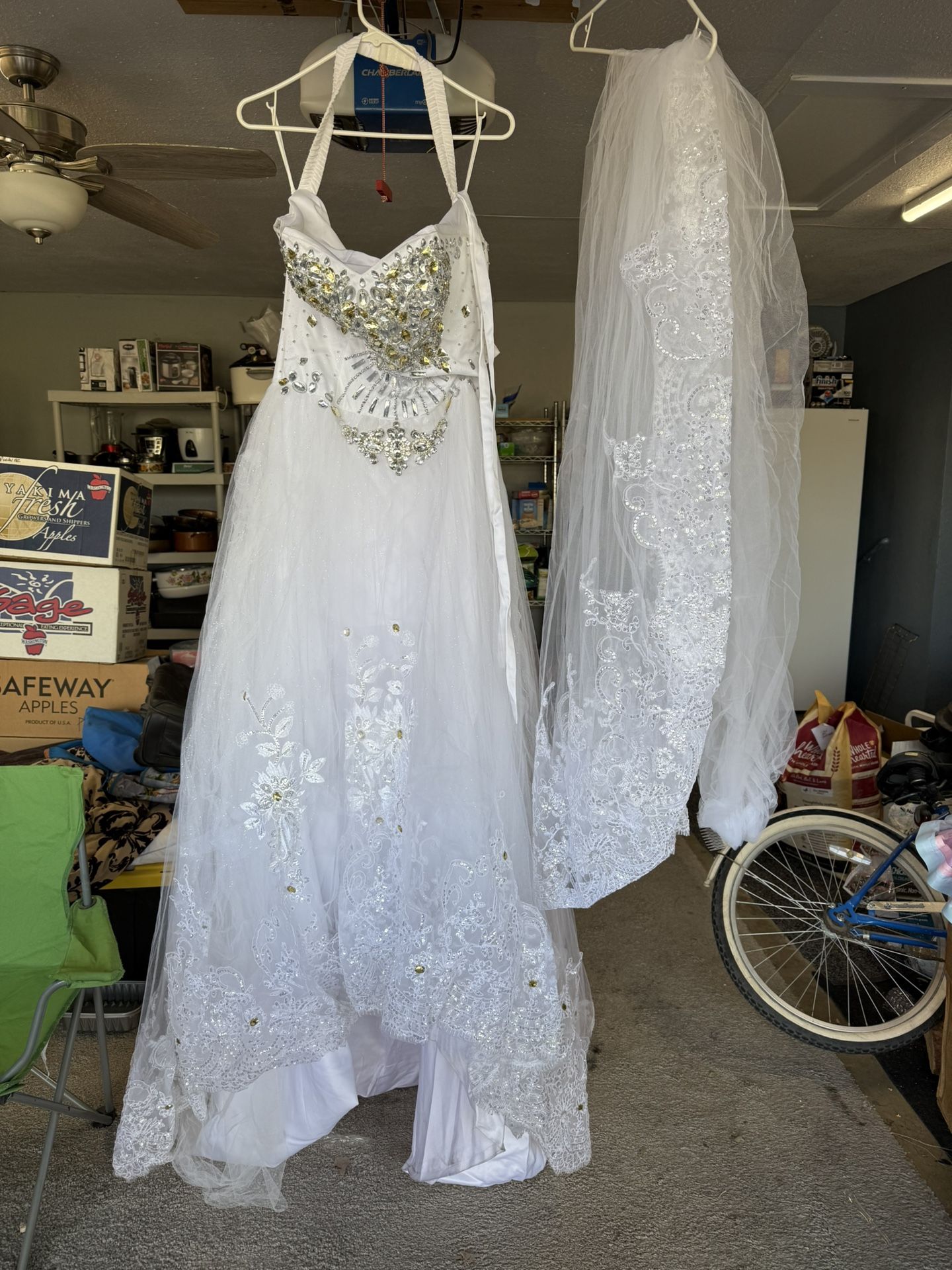 Wedding Dress Long Train And Cathedral Veil