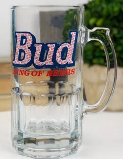 Budweiser Glass Mug Barware 