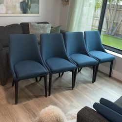 Peacock Blue Green Dining Chairs